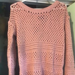 Open knit blush sweater